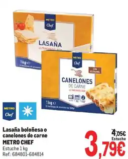 Makro Metro Chef lasaña boloñesa o canelones de carne oferta