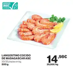 Hipercor Langostino cocido de madagascar asc oferta