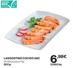 Hipercor Langostino cocido asc oferta