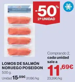Hipercor Poseidon lomos de salmón noruego oferta
