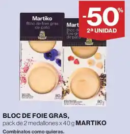Hipercor Martiko bloc de foie gras oferta