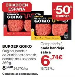 Hipercor Burger Goiko oferta