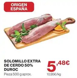 Hipercor Solomillo extra de cerdo 50% duroc oferta