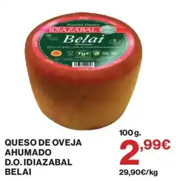 Hipercor Belai queso de oveja ahumado oferta