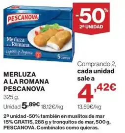 Hipercor Pescanova merluza a la romana oferta