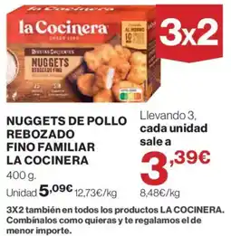 Hipercor la Cocinera nuggets de pollo rebozado fino familiar oferta