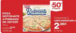 Hipercor Dr. Oetker pizza ristorante 4 formaggi oferta