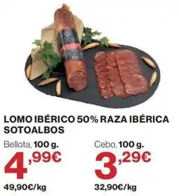 Hipercor Sotoalbos lomo ibérico 50% raza ibérica oferta