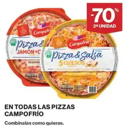 Hipercor Campofrio en todas las pizzas oferta