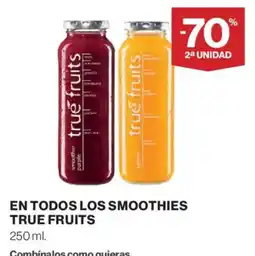 Hipercor True fruits en todos los smoothies oferta