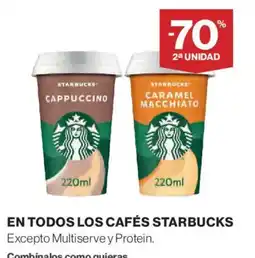 Hipercor Starbucks en todos los cafés oferta