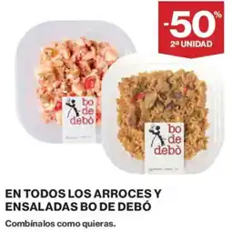 Hipercor Bo de debò en todos los arroces y ensaladas oferta