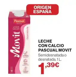 Hipercor Pascual leche con calcio movit oferta