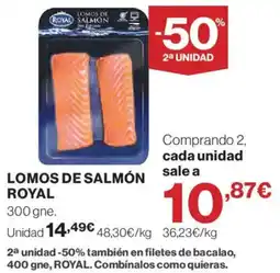 Hipercor Royal lomos de salmón oferta