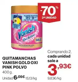 Hipercor Vanish quitamanchas gold oxi pink polvo oferta