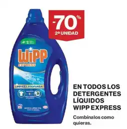 Hipercor Wipp express en todos los detergentes líquidos oferta