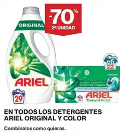 Hipercor En todos los detergentes ariel original y color oferta
