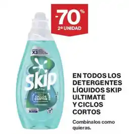 Hipercor En todos los detergentes líquidos skip uktimate y ciclos cortos oferta