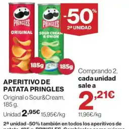 Hipercor Pringles aperitivo de patata oferta