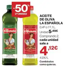 Hipercor Aceite de oliva la española oferta
