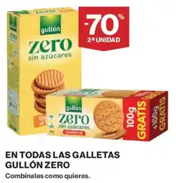 Hipercor Gullón zero en todas las galletas oferta