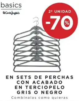 Hipercor En set de perchas con acabado en terciopelo gris o negro oferta