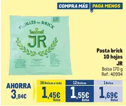 Makro JR pasta brick 10 hojas oferta