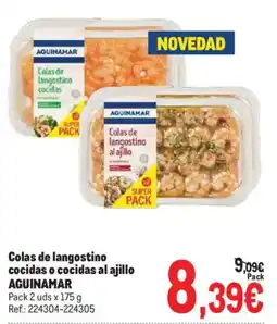 Makro Aguinamar colas de langostino cocidas o cocidas al ajillo oferta