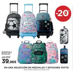 Hipercor Totto mochila escolar oferta