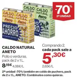 Hipercor Aneto caldo natural oferta