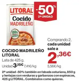 Hipercor Litoral cocido madrileño oferta