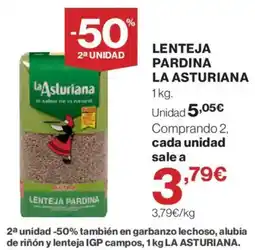 Hipercor la Asturiana lenteja pardina oferta