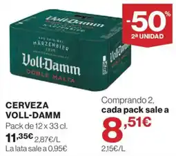 Hipercor Voll-Damm cerveza oferta