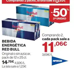 Hipercor Red Bull bebida energética oferta