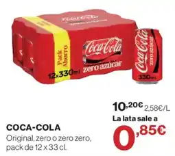 Hipercor Coca-Cola Original, zero o zero zero oferta