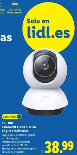 Lidl Tp-link cámara wi-fi con función de giro e inclinación oferta