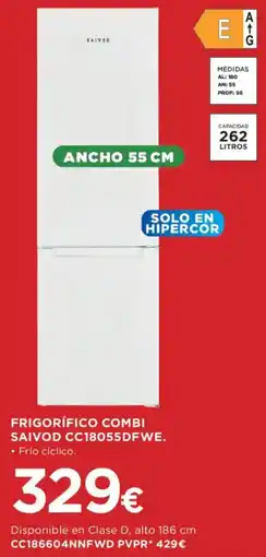 Hipercor Saivod frigorífico combi cc18055dfwe oferta