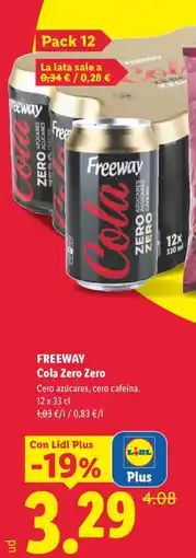Lidl Freeway Cola Zero Zero oferta
