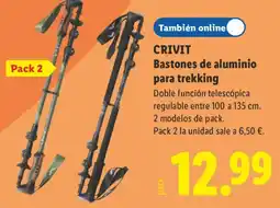 Lidl Crivit bastones de aluminio para trekking oferta