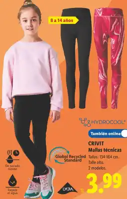 Lidl Crivit mallas técnicas oferta