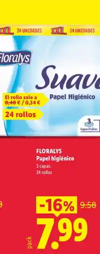 Lidl Floralys papel higiénico oferta