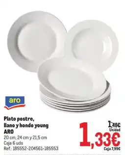 Makro Aro plato postre llano y hondo young oferta