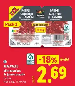 Lidl Realvalle mini taquitos de jamón curado oferta