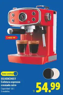 Lidl Silvercrest cafetera espresso cromada retro oferta