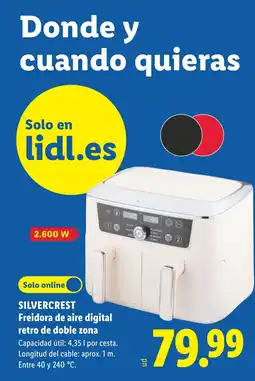 Lidl Silvercrest freidora de aire digital retro de doble zona oferta
