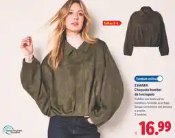 Lidl Esmara chaqueta bomber de terciopelo oferta