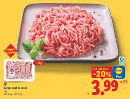 Lidl Lidl burger meat de cerdo oferta