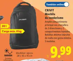 Lidl Crivit mochila de senderismo oferta