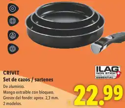 Lidl Crivit set de cazos / sartenes oferta