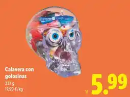 Lidl Calavera con golosinas oferta